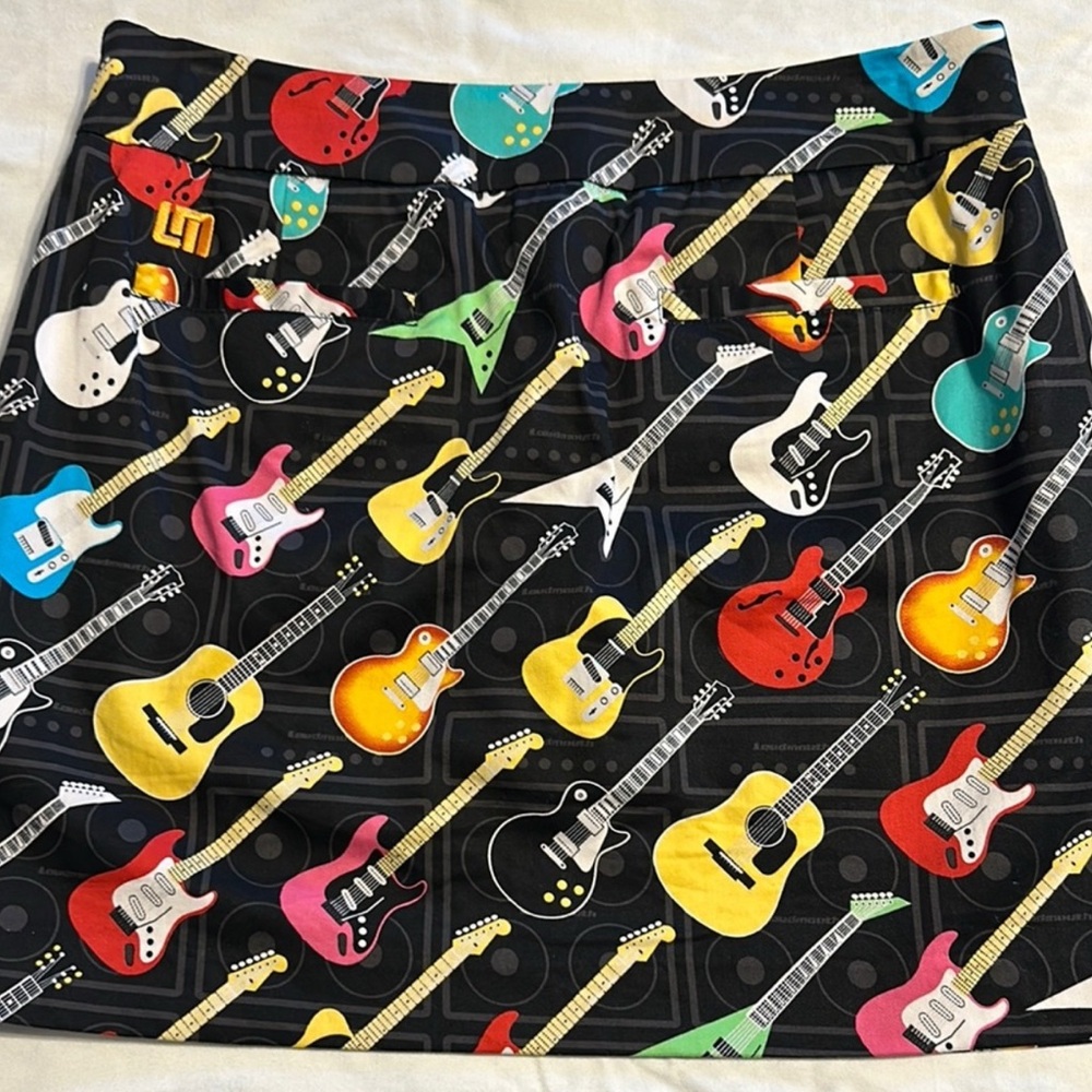 Loudmouth Vibrant Guitar Print Women's Skort